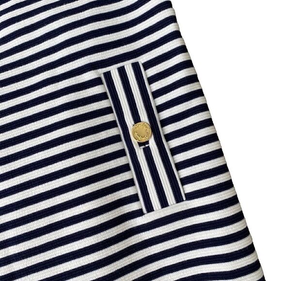 Lilly Pulitzer Charlene Mini Shift Dress Size Small Navy Stripe 3/4 Sleeves - Picture 7 of 7